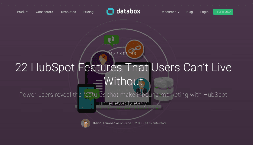 Alaniz Featured on Databox - 22 HubSpot Features That Users Can’t Live Without