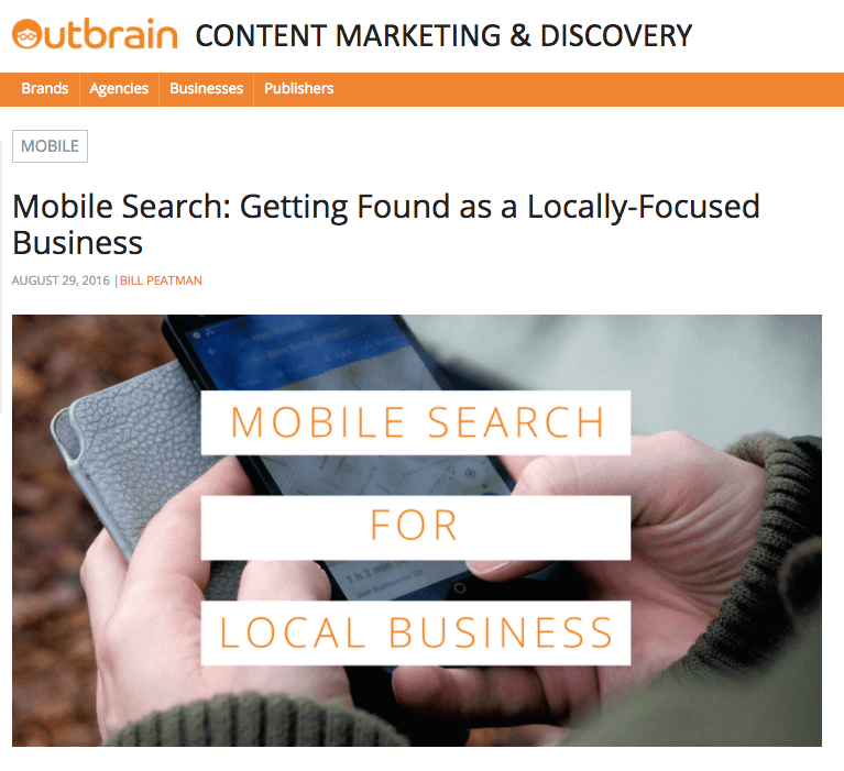 Alaniz on Outbrain - Mobile Search - Getting Found as a Locally-Focused Business