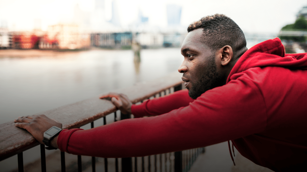 african american man looking at water