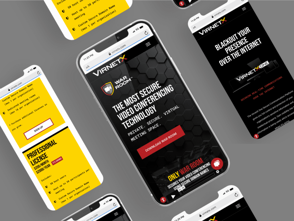 smart phones on grey background