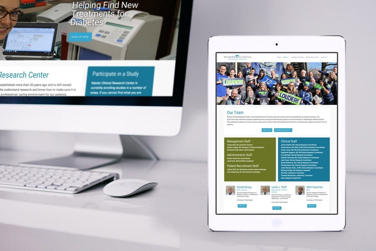 Rainier Clinical Research - A responsive website design experienc