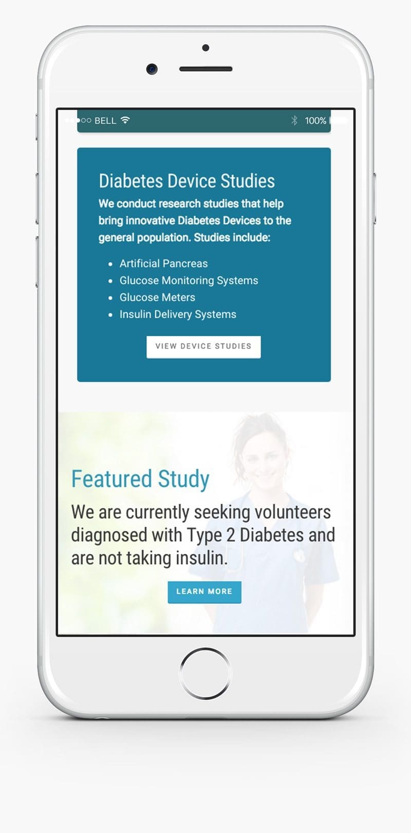 Responsive Clinical Trial website