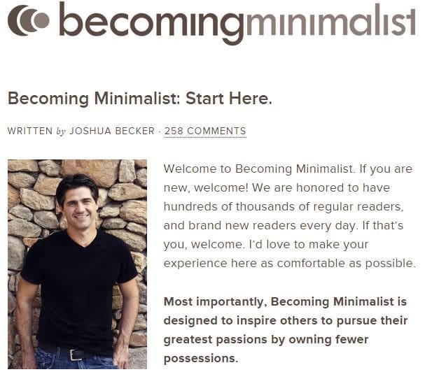 BecomingMinimalist.com home page