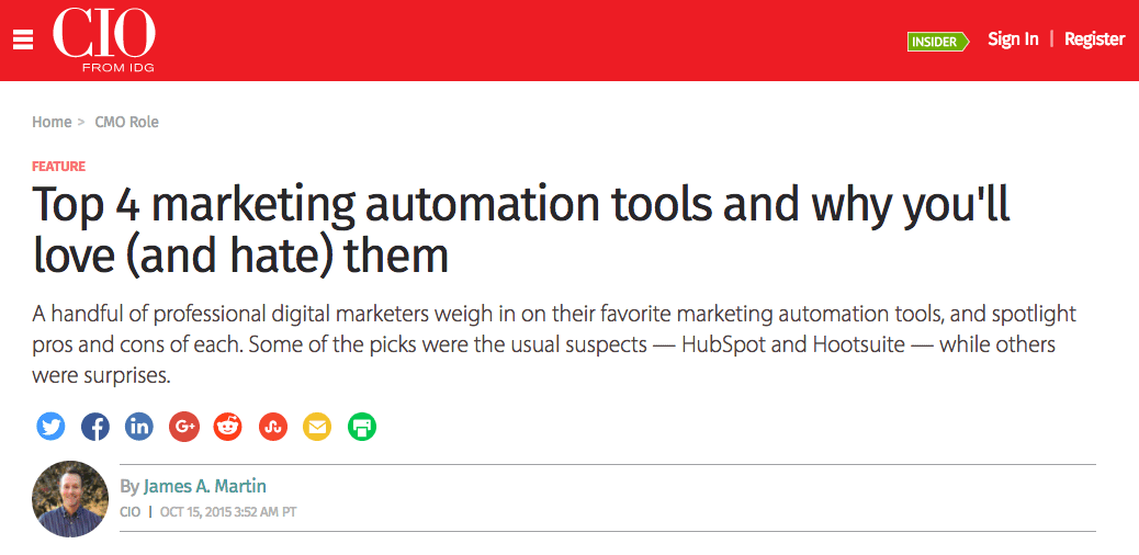 Alaniz on CIO - Top 4 marketing automation tools and why youll love them