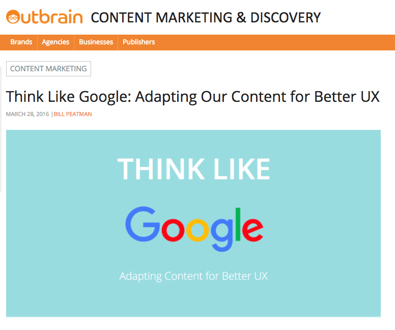 Alaniz on Outbrain - Think Like Google - Adapting Our Content for Better UX