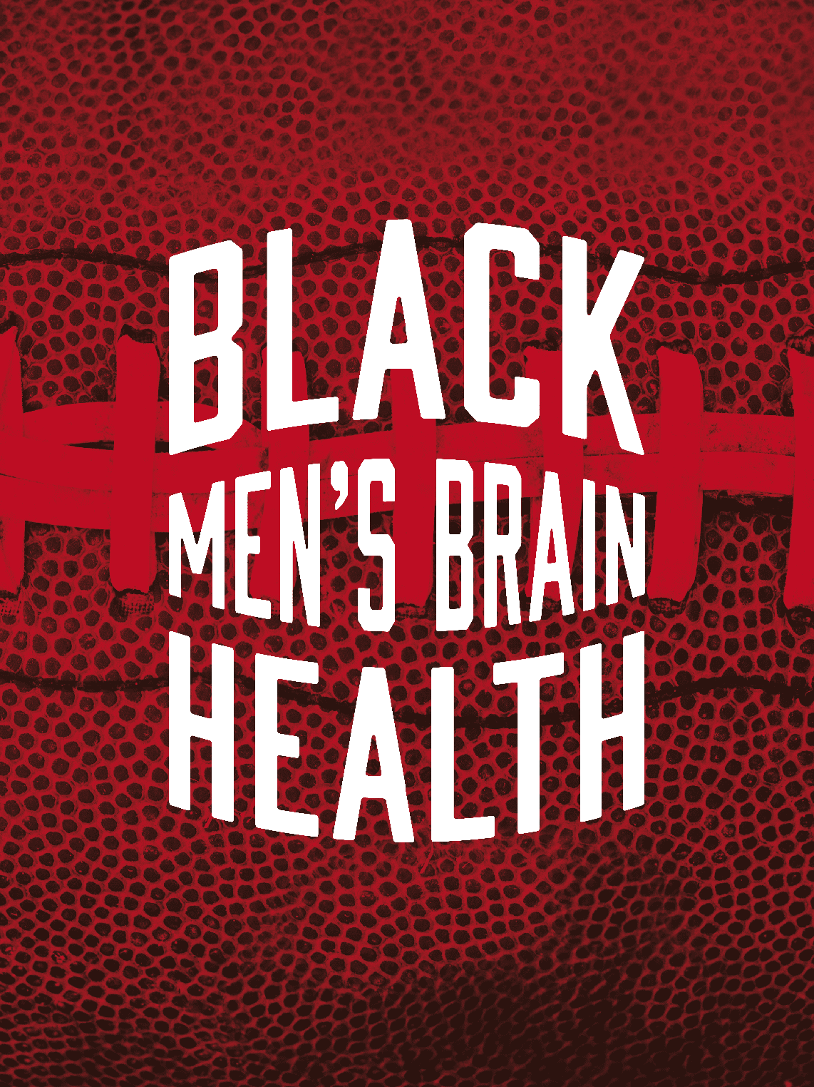 black mens brain health logo over football