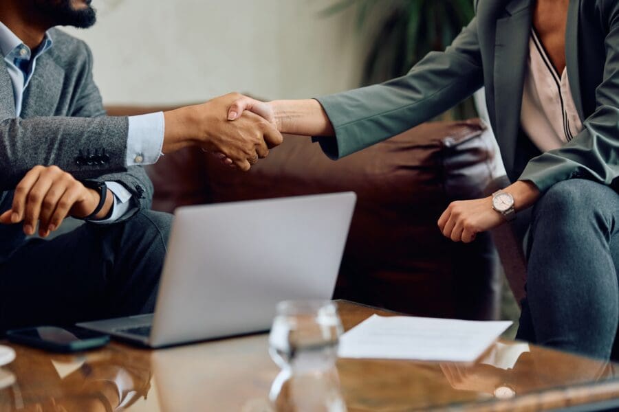 business men shaking hands